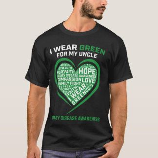 Grüne Schleife Onkel Nierenerkrankung Bewusstsein  T-Shirt