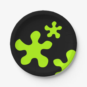 grüne Schleimpilze schwarze Papiertüte aus Party,  Pappteller