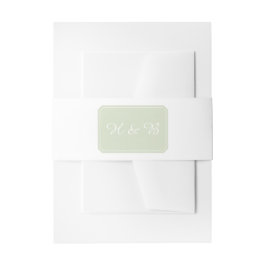 Grüne, schlicht elegante Bands für Hochzeiten Einladungsbanderole