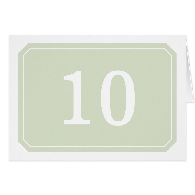 Grüne, schlicht elegante Tischnummer (Vorderseite (Horizontal))