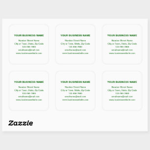 Grüne Schlichte Texte Markenbezeichnung für Untern Quadratischer Aufkleber