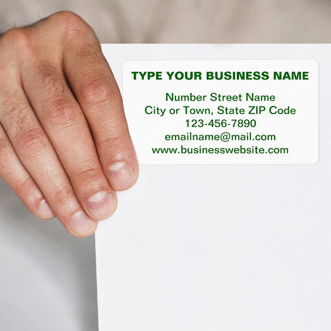 Grüne Schlichte Textmarke für das Versandetikett (Shipping label with your business brand in green plain text)
