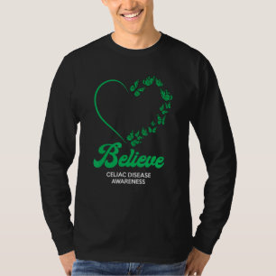 Grüne Schmetterlinge Herz glauben Celiac-Krankheit T-Shirt