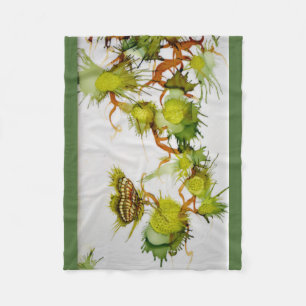 Grüne Schmetterlings-und Frucht-Fleece-Decke Fleecedecke