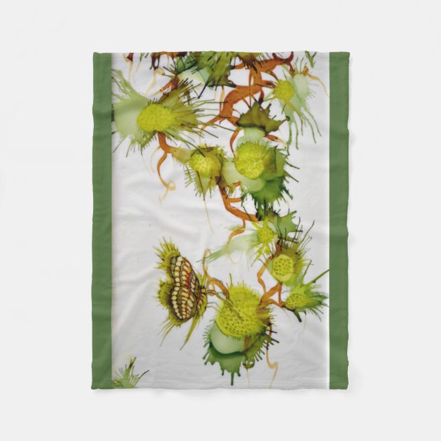 Grüne Schmetterlings-und Frucht-Fleece-Decke Fleecedecke (Vorderseite)