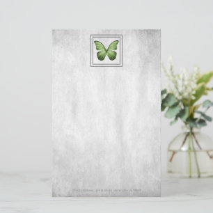Grüne Schmetterlingssäckel Personalisiert Briefpapier