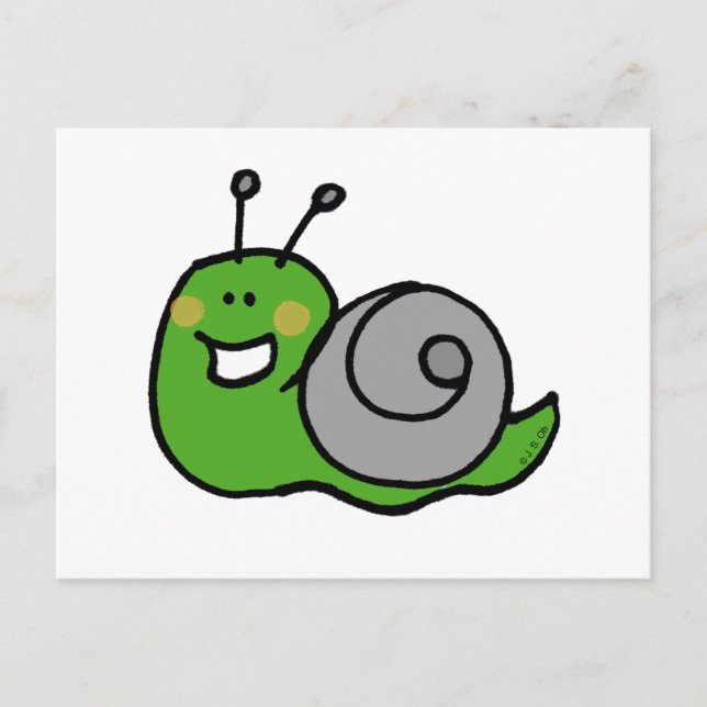 Grüne Schnecke Postkarte (Vorderseite)
