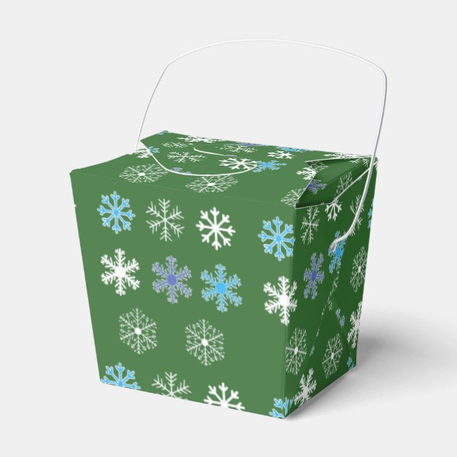 Grüne Schneeflocke Geschenkschachtel (Vorderseite)