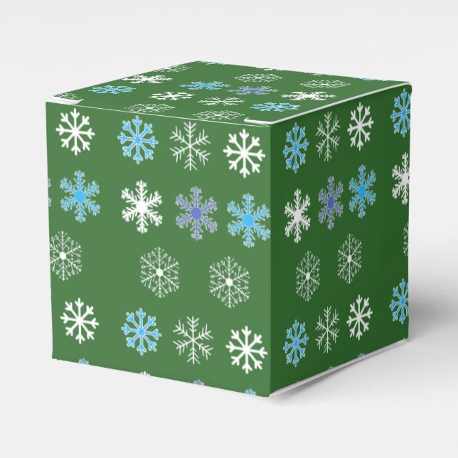 Grüne Schneeflocke Geschenkschachtel (Vorderseite)