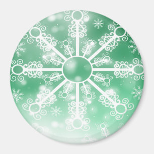 Grüne Schneeflocke Magnet
