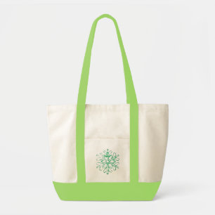 Grüne Schneeflocke-Tasche Tragetasche