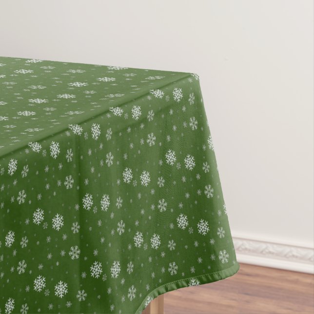 Grüne Schneeflocken Festive Moderne frohe Weihnach Tischdecke (Beispiel)