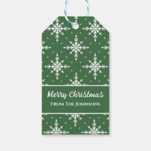 Grüne Schneeflocken-Weihnachtsgeschenkanhänger Hol Geschenkanhänger
