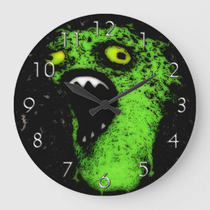 Grüne Schreie Große Wanduhr