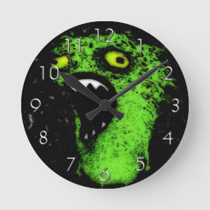 Grüne Schreie Runde Wanduhr