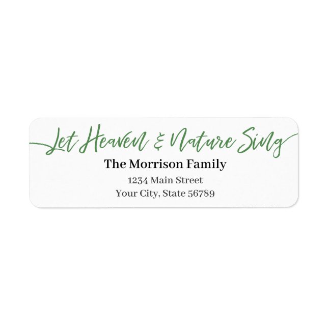 Grüne Schrift "Heaven & Nature Sing lass" (Vorne)