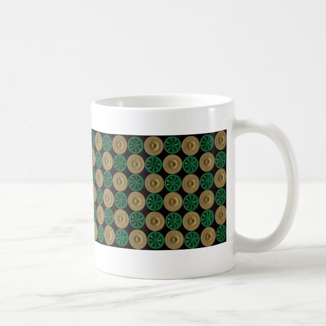 grüne Schrotflinte-Muscheln Kaffeetasse (Rechts)