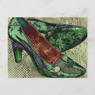 grüne Schuhe Postkarte