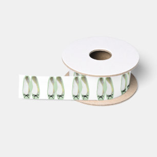 Grüne Schuhe Satinband