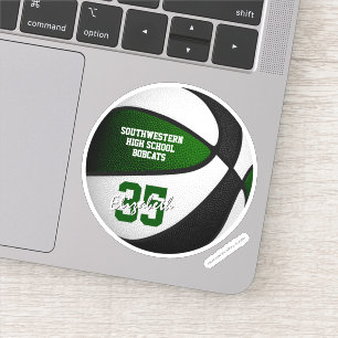 Grüne schwarze Basketballmannschaft - Mädchen Aufkleber