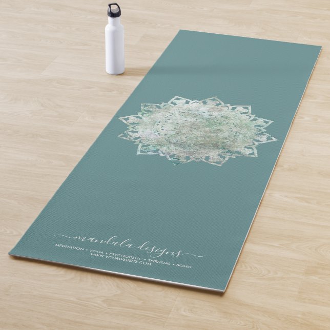 Grüne schwarze doppelseitige Mandala Yogamatte (Beispiel)