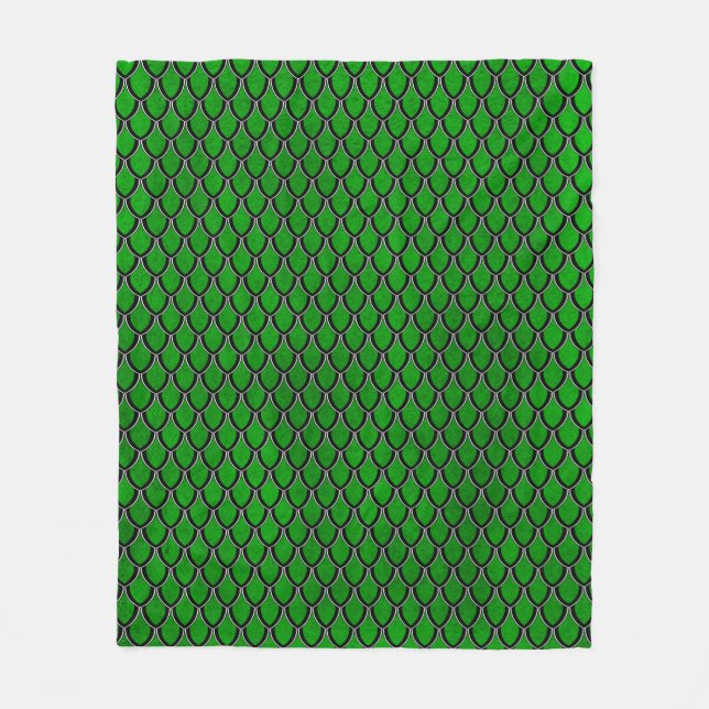 Grüne schwarze Drache-Skala-Decke Fleecedecke (Vorderseite)