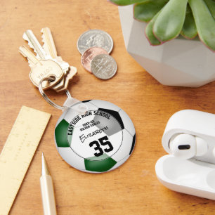 grüne schwarze Fußballmannschaft Mädchen Jungen Sp Schlüsselanhänger