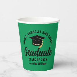 Grüne Schwarze Graduate Personalisiert Graduate Pa Pappbecher