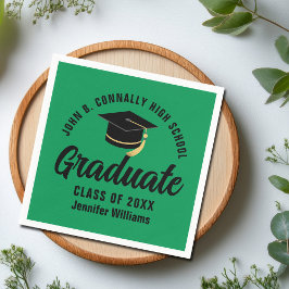 Grüne Schwarze Graduate Personalisiert Graduate Pa Serviette