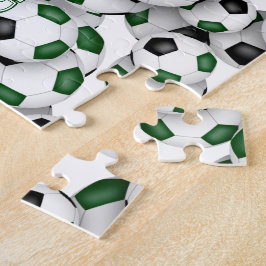 Grüne schwarze Mannschaft Farben Jungs Fußball Puzzle