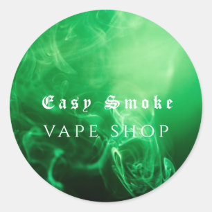 Grüne Schwarze Rauch Vape Shop Geschäft Runder Aufkleber