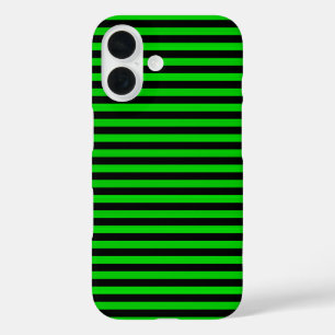 Grüne schwarze Streifen Nahtloses Muster iPhone 16 Hülle