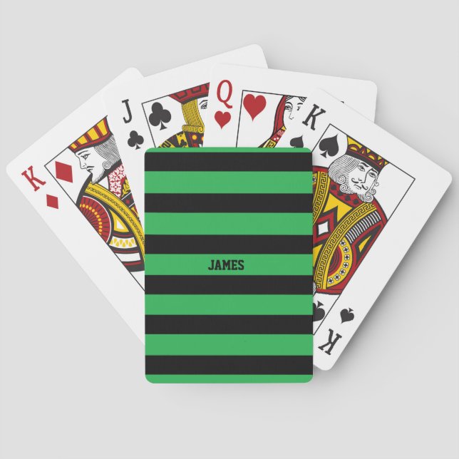 grüne schwarze Streifen Spielkarten (Rückseite)