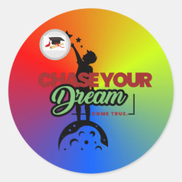 grüne schwarze Typografie Runder Aufkleber