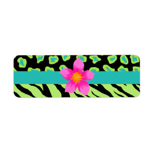 Grüne, schwarze und Aquamarine Zebra & Gepard Rosa