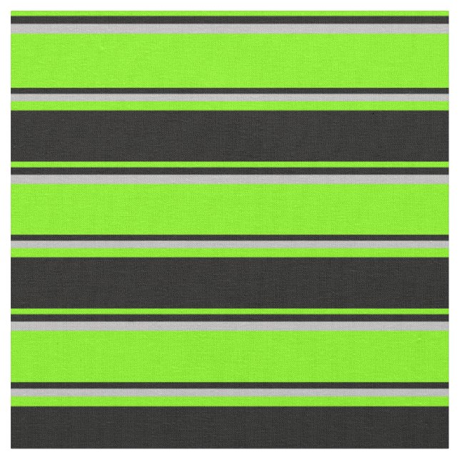 Grüne, schwarze und graue Streifen Stoff (Nahaufnahme)