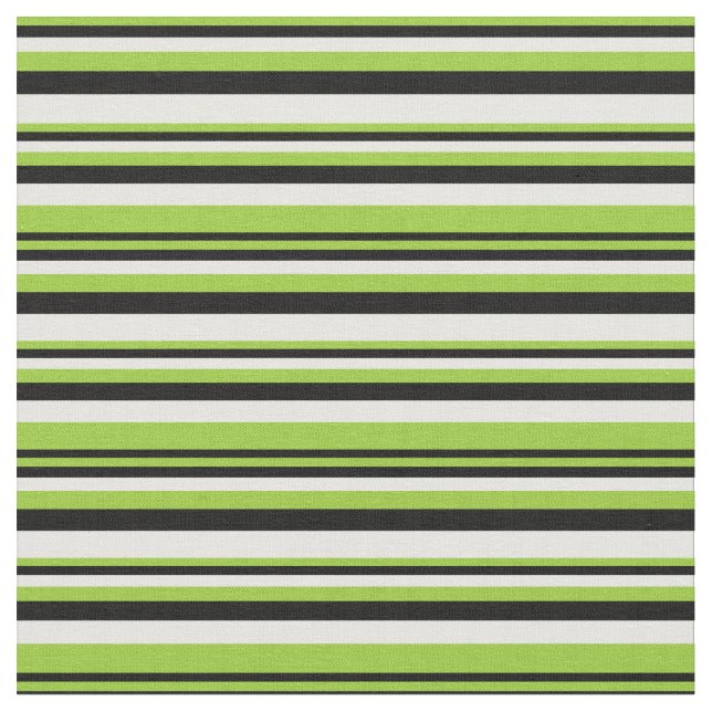 Grüne, schwarze und weiße Linien Stoff (Nahaufnahme)