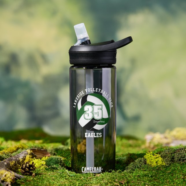 grüne schwarze Volleyball-Mannschaftsfarben mit Je Trinkflasche (Außenbereich)