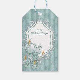 Grüne Seidendraht und Flamingos-Blume Geschenkanhänger