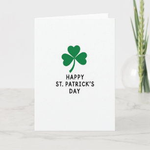 Grüne Shamrock-Glückwunschkarte zum Tag Karte