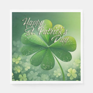 Grüne Shamrocks Frohen St. Patrick's Day (7) c Serviette