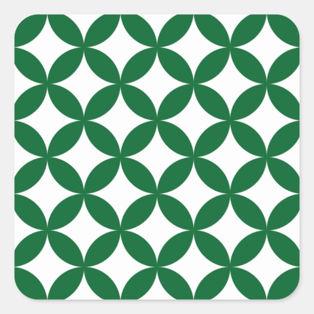 Grüne Shippo Quadrat Aufkleber (Vorderseite)