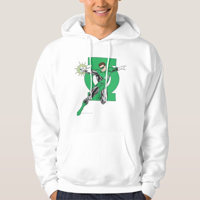 Grüne Signalleuchte mit Logo-Hintergrund Hoodie (Vorderseite)