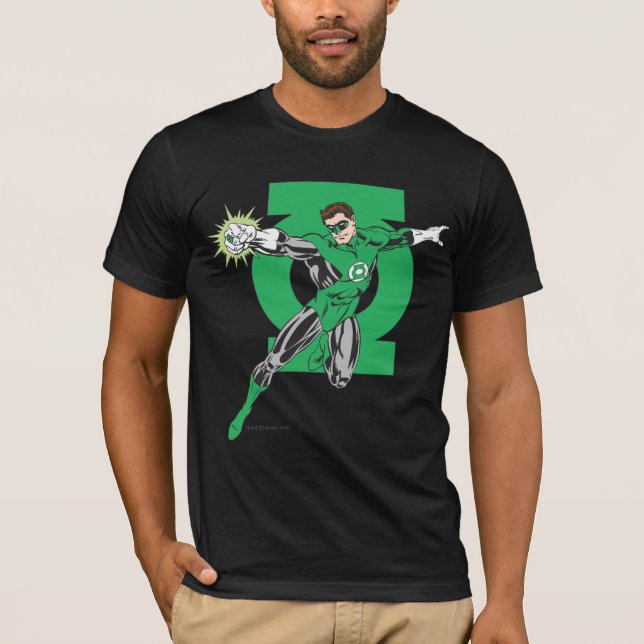 Grüne Signalleuchte mit Logo-Hintergrund T-Shirt (Vorderseite)