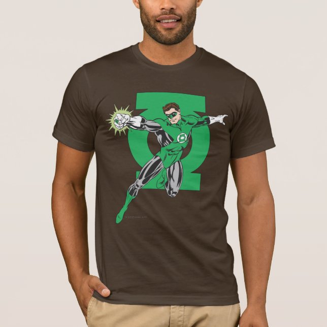 Grüne Signalleuchte mit Logo-Hintergrund T-Shirt (Vorderseite)