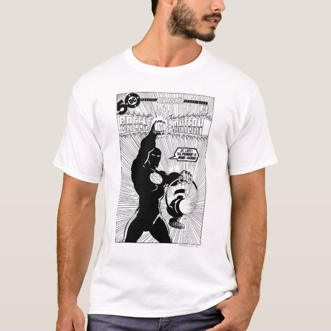 Grüne Signalleuchten - glühende Laterne, schwarz u T-Shirt (Vorderseite)