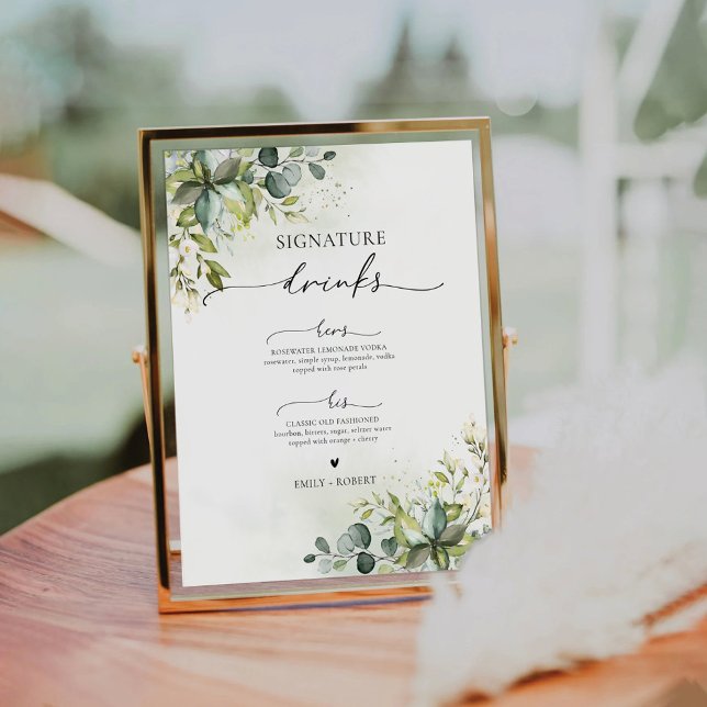 Grüne Signatur Drinks Zeichen Sockelschild (Von Creator hochgeladen)