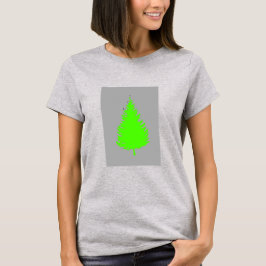 Grüne Silhouette auf grau T-Shirt