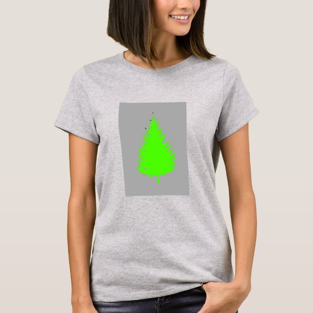 Grüne Silhouette auf grau T-Shirt (Vorderseite)