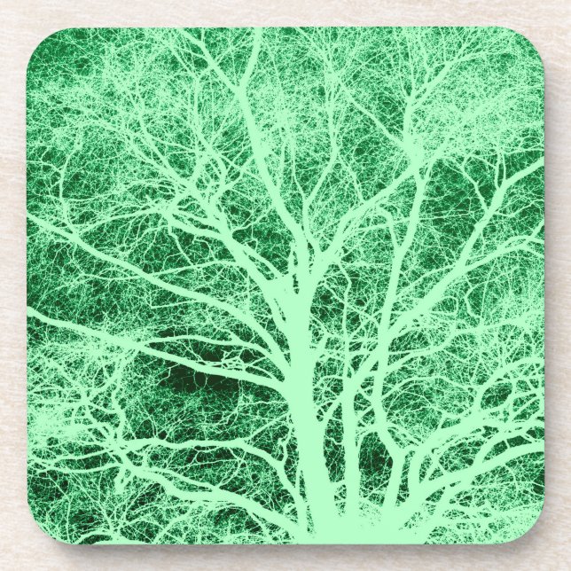 Grüne Silhouette Getränkeuntersetzer (Vorderseite)